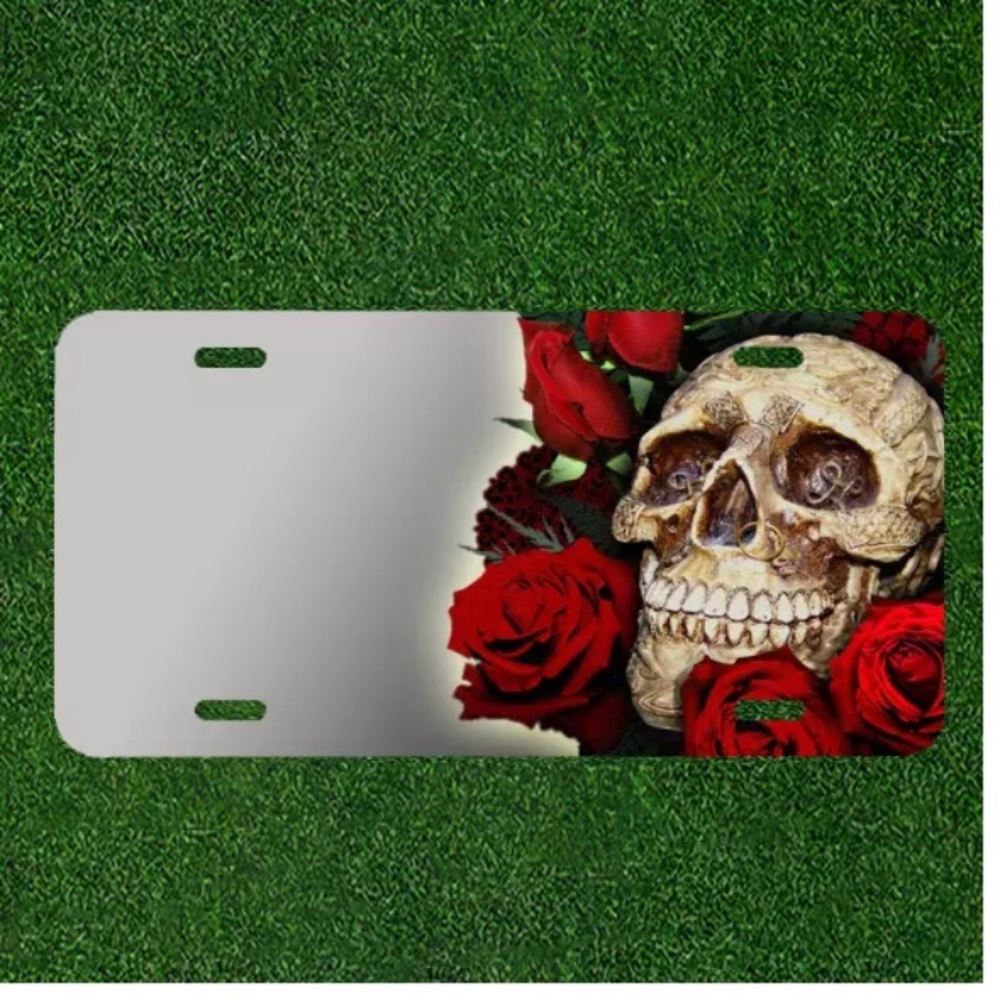 Custom license plate with skull nose ring